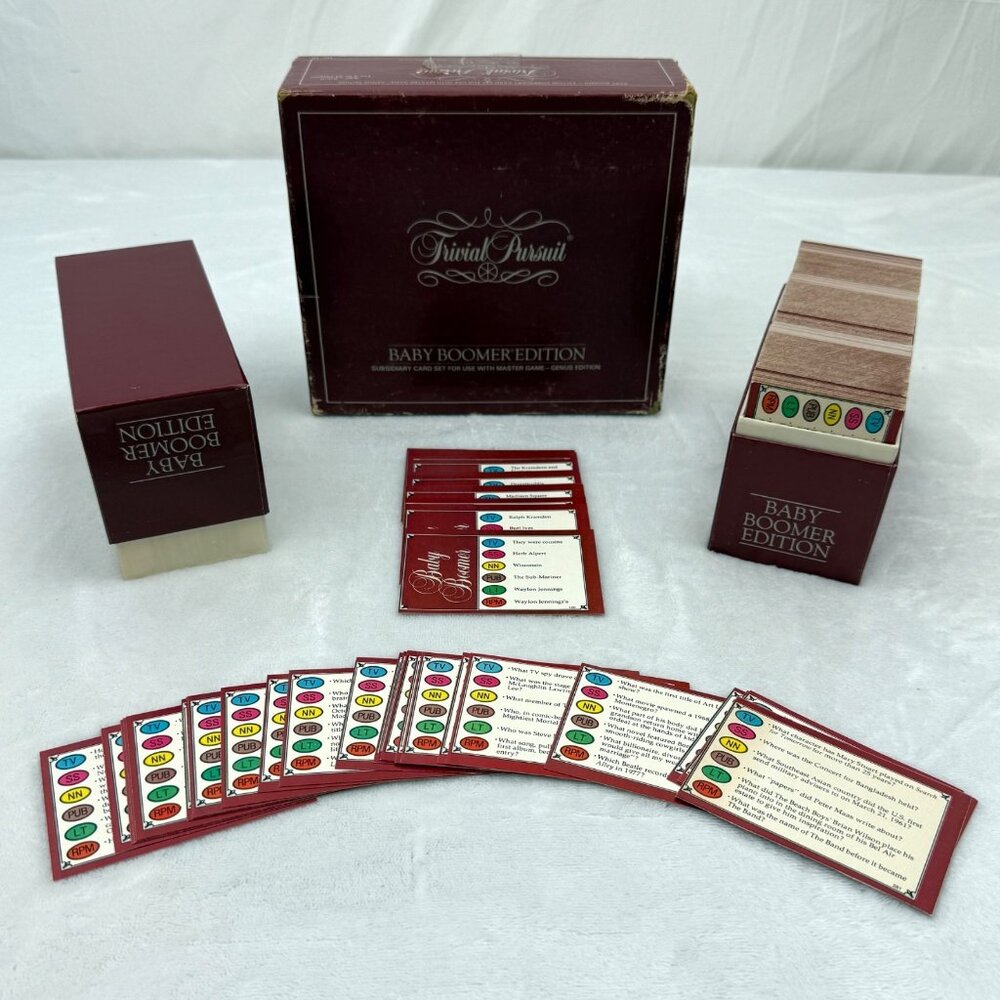 Vintage 1983 Trivial Pursuit Baby Boomer Subsidiary Card Set Cards & Box Only